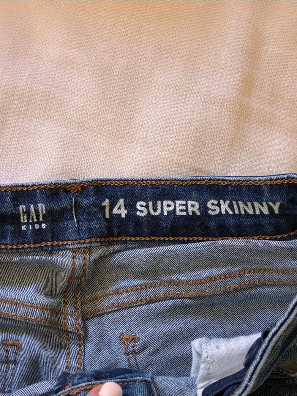 Gap | Like new girls super skinny cotton blend casual denim blue jeans size 14